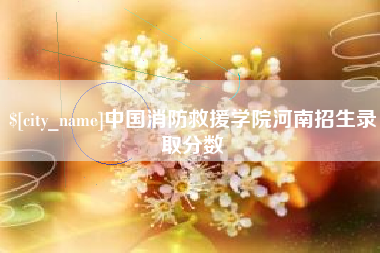 滨州中国消防救援学院河南招生录取分数