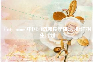 滨州中国消防救援学院2020浙江招生计划