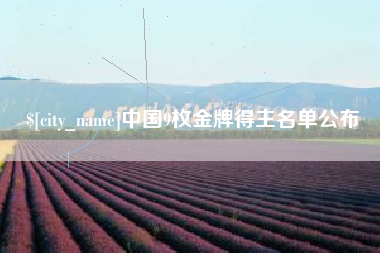 滨州中国9枚金牌得主名单公布