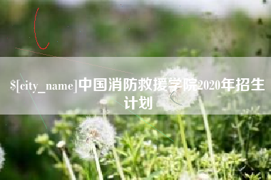 滨州中国消防救援学院2020年招生计划