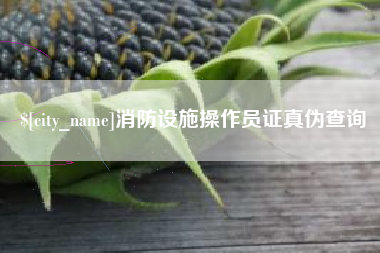 滨州消防设施操作员证真伪查询