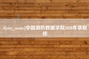 滨州中国消防救援学院2020年录取线