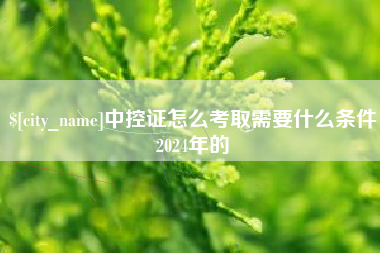 滨州中控证怎么考取需要什么条件2024年的
