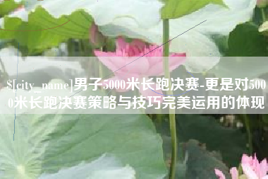 滨州男子5000米长跑决赛-更是对5000米长跑决赛策略与技巧完美运用的体现