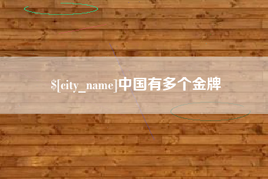 滨州中国有多个金牌