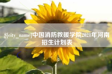 滨州中国消防救援学院2021年河南招生计划表