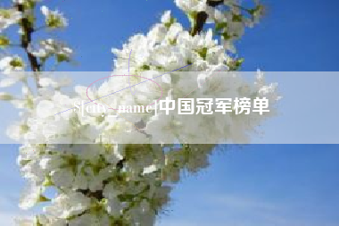 滨州中国冠军榜单