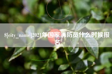 滨州2021年国家消防员什么时候报名