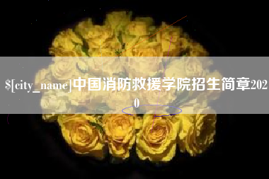 滨州中国消防救援学院招生简章2020