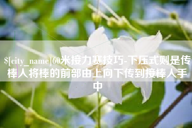 滨州60米接力赛技巧-下压式则是传棒人将棒的前部由上向下传到接棒人手中