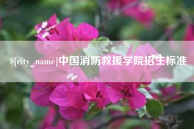 滨州中国消防救援学院招生标准