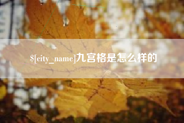 滨州九宫格是怎么样的