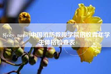 滨州中国消防救援学院招收青年学生体格检查表